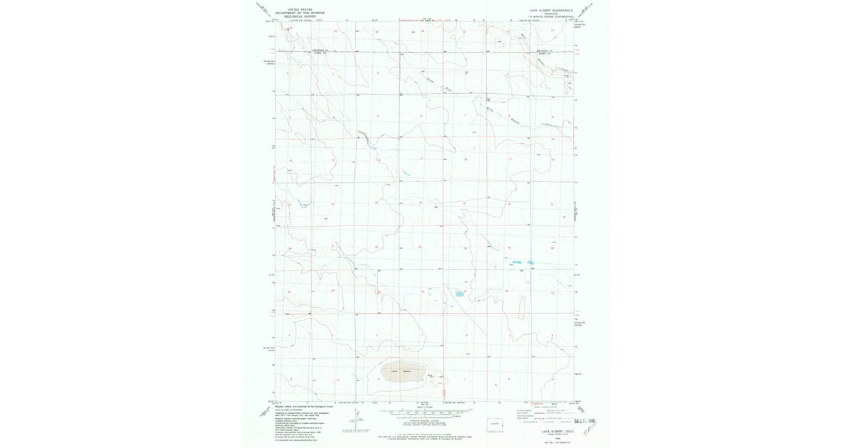 1982 Map of Lake Albert, Kiowa County, CO — High-Res | Pastmaps