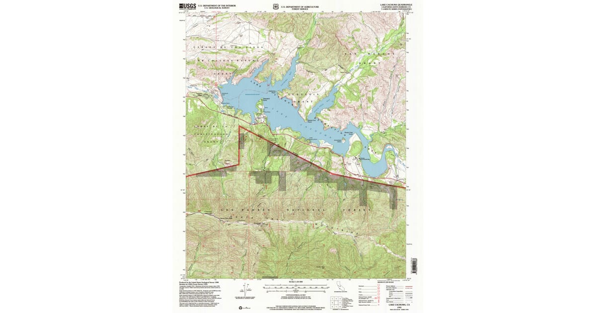 1995 Map of Lake Cachuma, Santa Barbara County