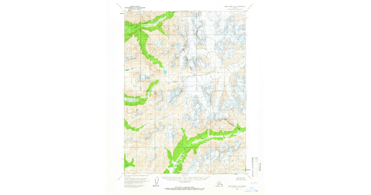 1958 Map of Lake Clark A-2, Kenai Peninsula Borough, AK — High-Res ...