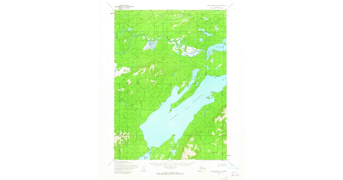 1954 Map of Lake Clark A-5, Lake and Peninsula Borough, AK — High-Res ...