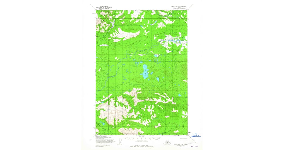 1954 Map of Lake Clark C-4, Lake and Peninsula Borough, AK — High-Res ...