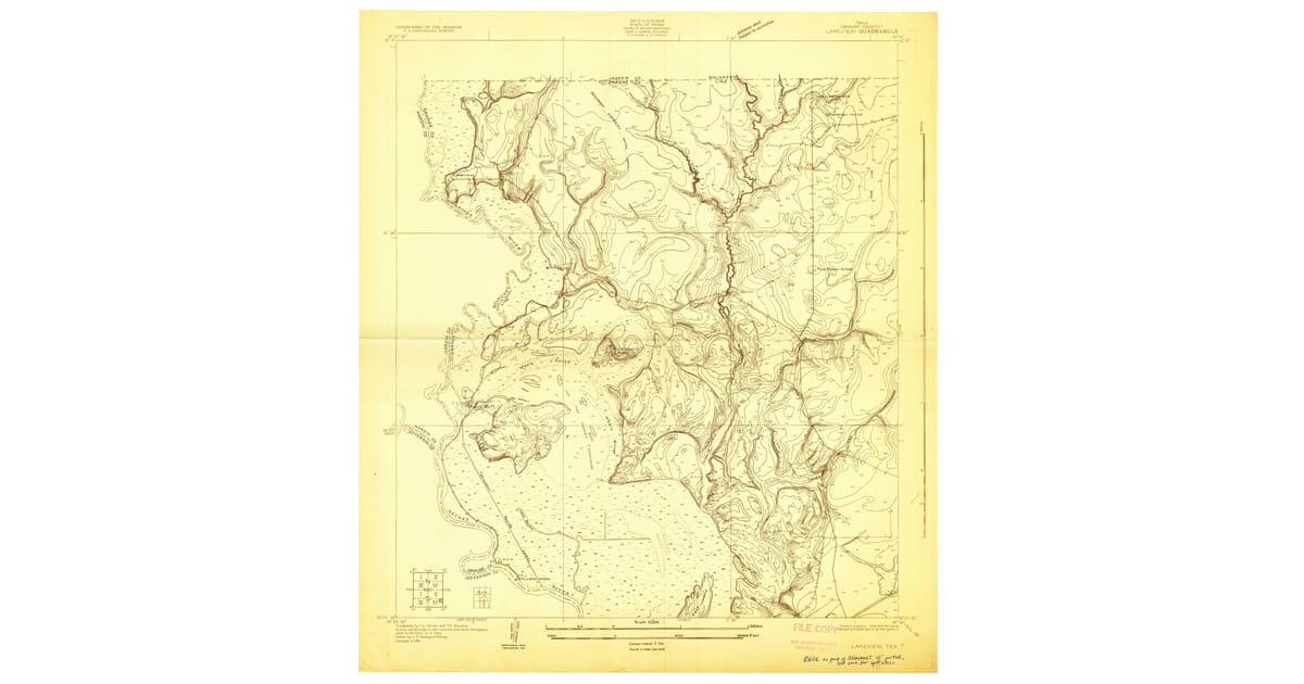 Old Maps of Pine Forest TX for - Lakeview Orange County Tx Usgs Topo 1926 Og 1200x630 