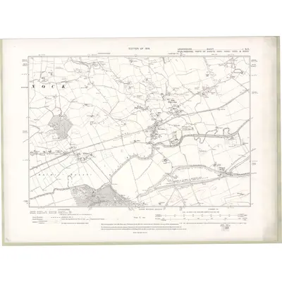 1910 Map of Lanarkshire Sheet I.NE, 1914 Print