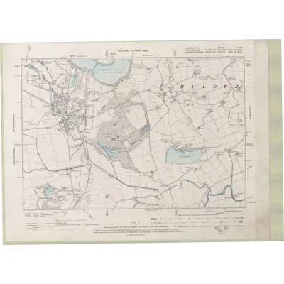 1896 Map of Lanarkshire Sheet I.NW, 1899 Print