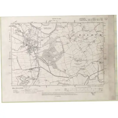 1910 Map of Lanarkshire Sheet I.NW, 1914 Print