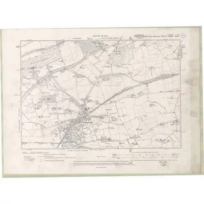 1910 Map of Lanarkshire Sheet I.SE, 1914 Print