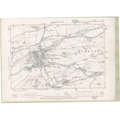 1896 Map of Lanarkshire Sheet II.NW, 1899 Print
