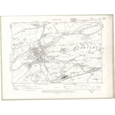 1910 Map of Lanarkshire Sheet II.NW, 1914 Print