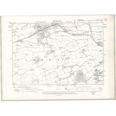 1910 Map of Lanarkshire Sheet II.SW, 1914 Print