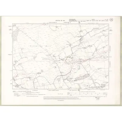 1911 Map of Lanarkshire Sheet III.NE, 1914 Print