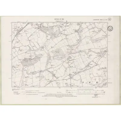 1911 Map of Lanarkshire Sheet III.SW, 1922 Print
