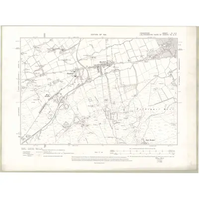 1910 Map of Lanarkshire Sheet IX.SE, 1914 Print