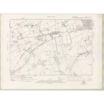1910 Map of Lanarkshire Sheet IX.SE, 1921 Print