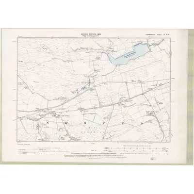1896 Map of Lanarkshire Sheet IX.SW, 1899 Print