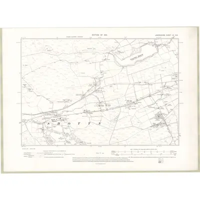 1910 Map of Lanarkshire Sheet IX.SW, 1914 Print