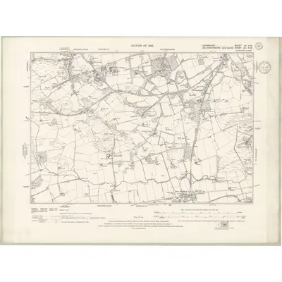 1910 Map of Lanarkshire Sheet IXa.NW, 1922 Print