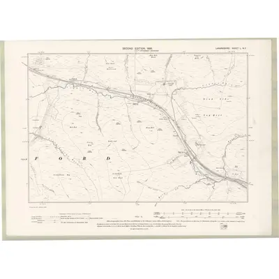 1896 Map of Lanarkshire Sheet L.NE, 1898 Print