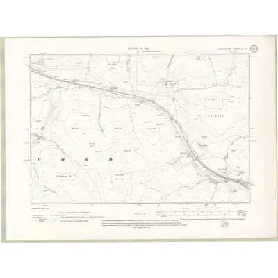 1909 Map of Lanarkshire Sheet L.NE, 1913 Print
