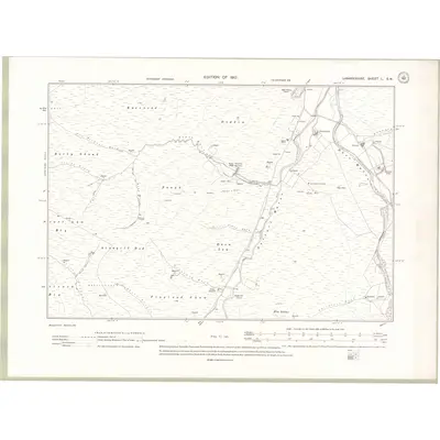 1909 Map of Lanarkshire Sheet L.SW, 1912 Print
