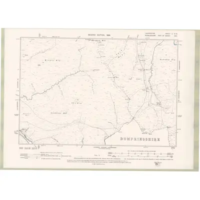 1896 Map of Lanarkshire Sheet LI.NW, 1899 Print