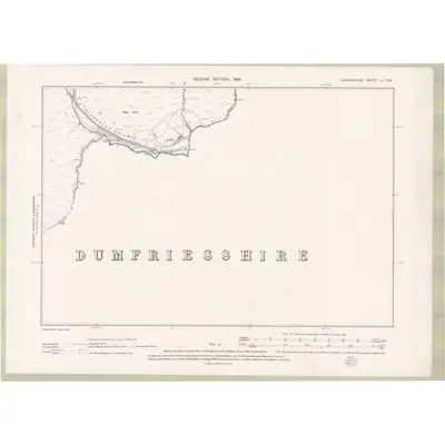 1896 Map of Lanarkshire Sheet LI.SW, 1899 Print