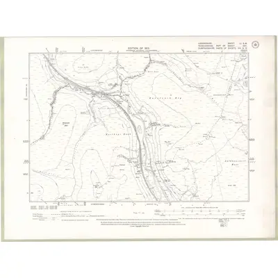 1909 Map of Lanarkshire Sheet LI.SW, 1913 Print