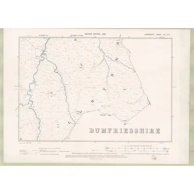 1896 Map of Lanarkshire Sheet LIII.SE, 1899 Print