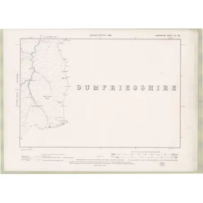 1896 Map of Lanarkshire Sheet LIV.NE, 1899 Print