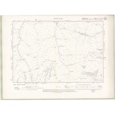 1909 Map of Lanarkshire Sheet LIV.NE, 1913 Print