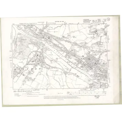 1909 Map of Lanarkshire Sheet V.NE, 1915 Print