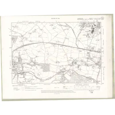 1909 Map of Lanarkshire Sheet V.SE & Xa.NE, 1914 Print