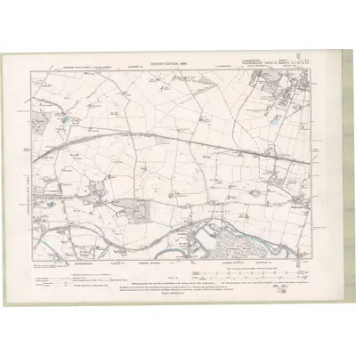 1896 Map of Lanarkshire Sheet V.SE, 1898 Print