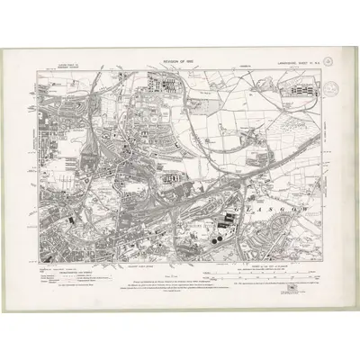 1933 Map of Lanarkshire Sheet VI.NE, 1937 Print