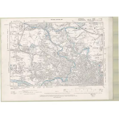 1894 Map of Lanarkshire Sheet VI.NW, 1897 Print