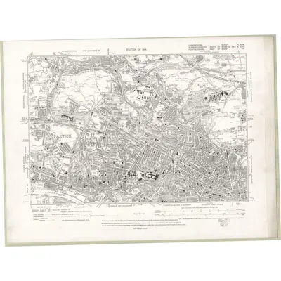 1909 Map of Lanarkshire Sheet VI.NW, 1914 Print
