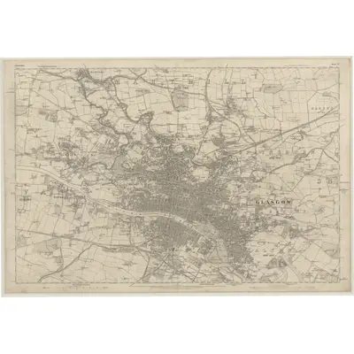 1858 Map of Lanarkshire, Sheet VI, 1865 Print