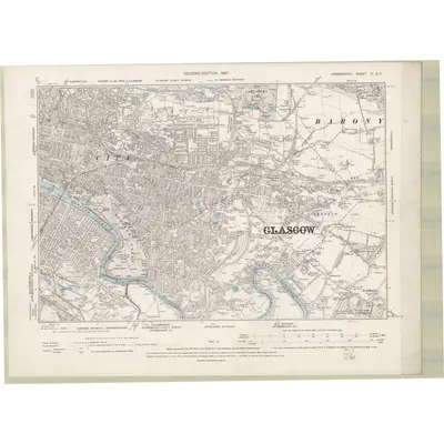 1894 Map of Lanarkshire Sheet VI.SE, 1897 Print
