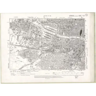 1910 Map of Lanarkshire Sheet VI.SW, 1914 Print