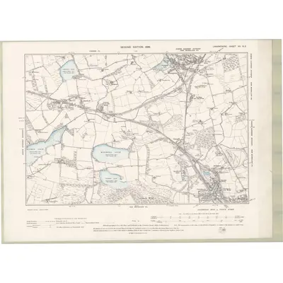 1897 Map of Lanarkshire Sheet VII.NE, 1899 Print
