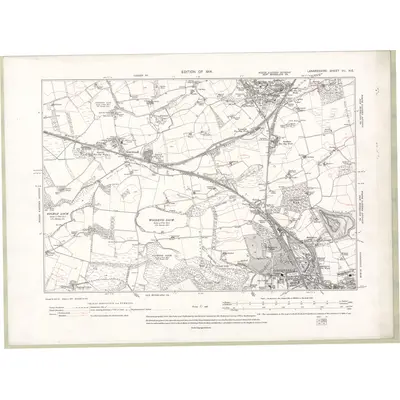 1910 Map of Lanarkshire Sheet VII.NE, 1914 Print