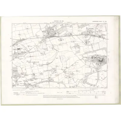1910 Map of Lanarkshire Sheet VII.NW, 1914 Print