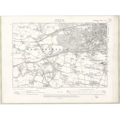 1910 Map of Lanarkshire Sheet VII.SE, 1914 Print