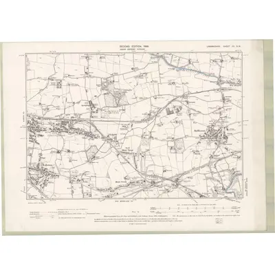 1897 Map of Lanarkshire Sheet VII.SW, 1899 Print