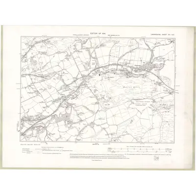 1910 Map of Lanarkshire Sheet VIII.NE, 1914 Print