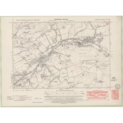 1938 Map of Lanarkshire Sheet VIII.NE, 1949 Print