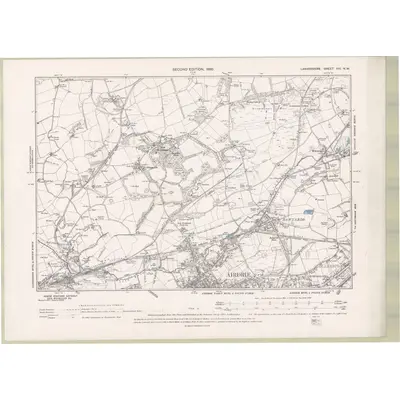 1897 Map of Lanarkshire Sheet VIII.NW, 1899 Print