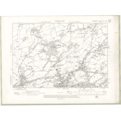 1910 Map of Lanarkshire Sheet VIII.NW, 1914 Print
