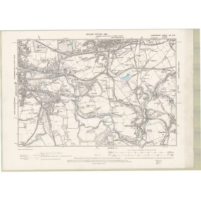 1897 Map of Lanarkshire Sheet VIII.SW, 1899 Print