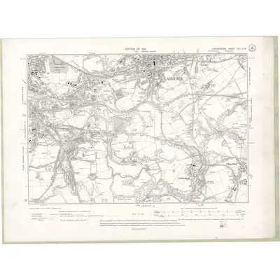 1911 Map of Lanarkshire Sheet VIII.SW, 1914 Print