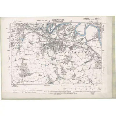1893 Map of Lanarkshire Sheet X.NE, 1898 Print